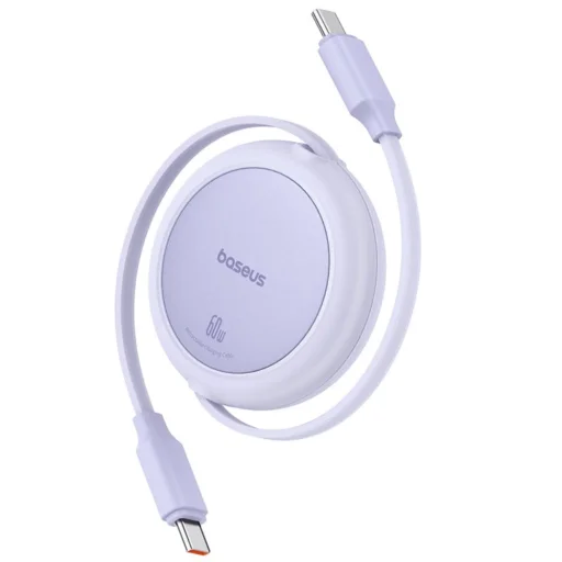 Baseus Free2Pull Mini USB-C to USB-C 60W USB kábel, 1m (lila) - 2