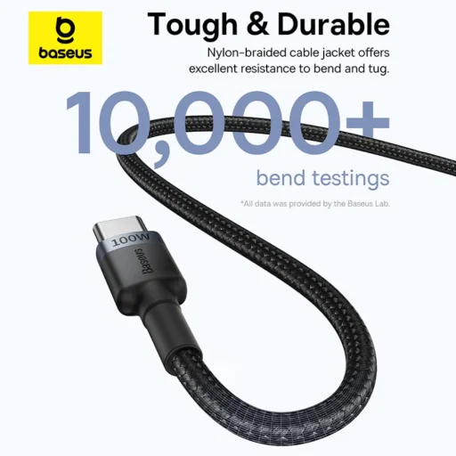 Baseus Cafule USB-C - USB-C 100W, 1m, 2db kábel (Piros Fekete, Szürke Fekete) - 8