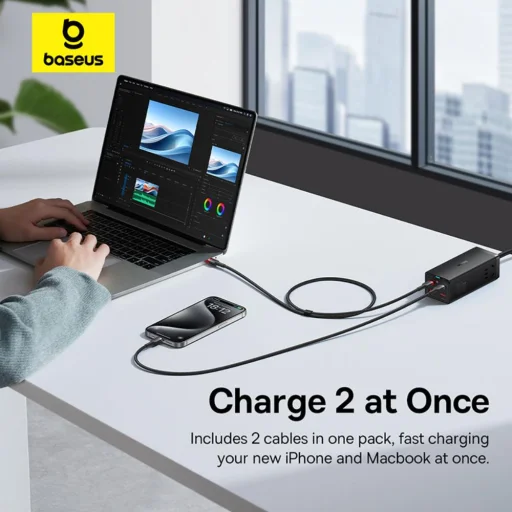 Baseus Cafule USB-C - USB-C 100W, 1m, 2db kábel (Piros Fekete, Szürke Fekete) - 9