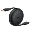 Baseus Free2Pull Mini USB-C to USB-C USB kábel, 60W, 1m, (fekete) thumbnail