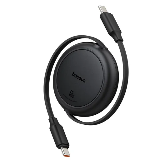 Baseus Free2Pull Mini USB-C to USB-C USB kábel, 60W, 1m, (fekete) - 2