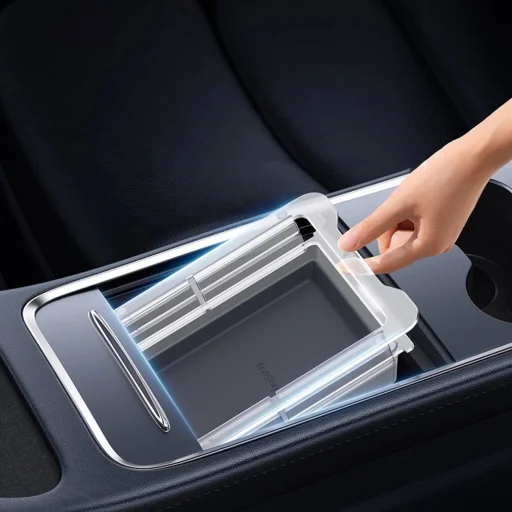 Baseus T-Space Series autós rendszerező Tesla Model 3 / Y számára - szürke - 11