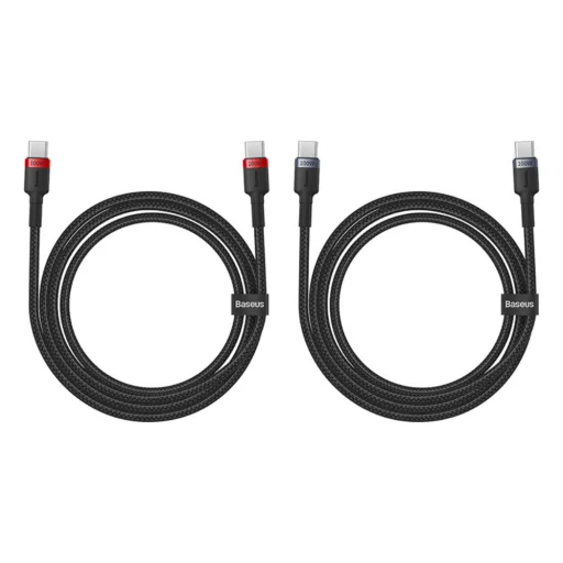Baseus Cafule USB-C - USB-C 100W, 1m, 2db kábel (Piros Fekete, Szürke Fekete) - 5