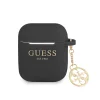 Guess 4G Charm Szilikon Tok AirPods 1/2 Fekete