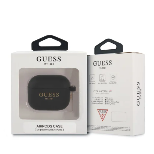 Guess 4G Charm Szilikon Tok AirPods 3 Fekete - 3