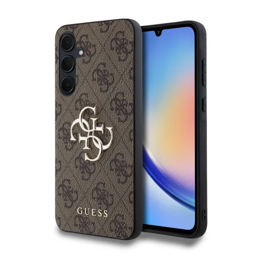 Guess PU 4G Metal Logo tok Samsung Galaxy A35 5G-hez Barna - 1