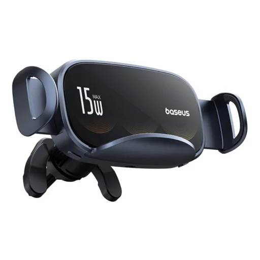 Baseus LightChaser autós tartó indukciós töltővel (Fekete) - 3