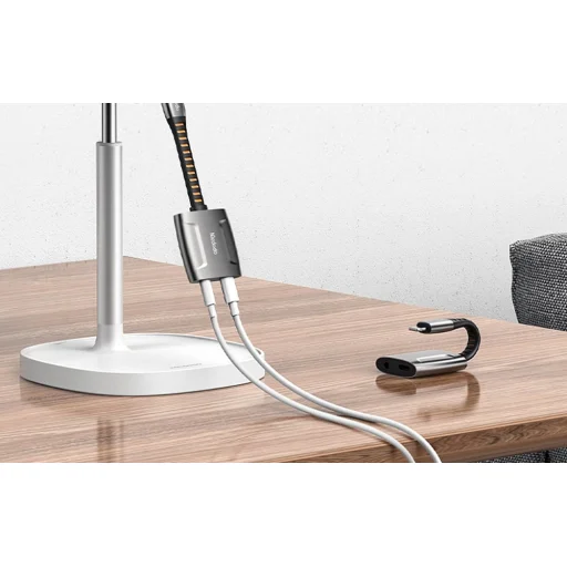 Lightning to Lightning + AUX 3.5mm mini jack adapter, Mcdodo CA-6340 (fekete) - 8