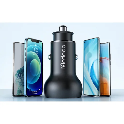 Mcdodo CC-7030 autós töltő, USB + USB-C, kijelzővel, 45W (Fekete) - 6