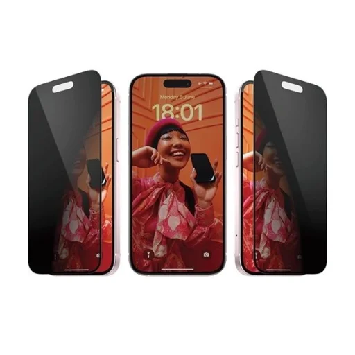 PanzerGlass Privacy Bundle 3in1 átlátszó tok + privacy üvegfólia + kamera lencsevédő iPhone 15-höz - 8