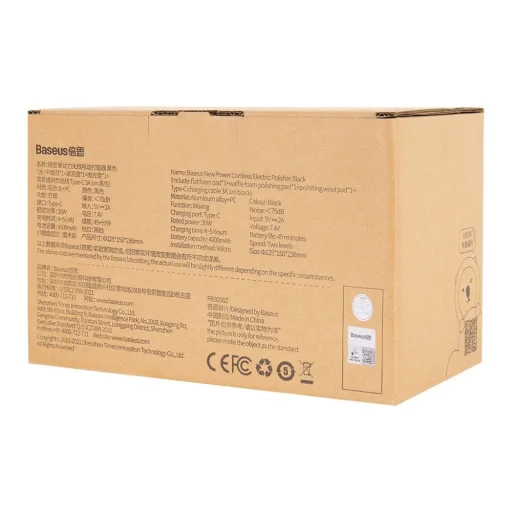 Baseus vezeték nélküli elektromos polírozógép 30W 4000mAh fekete (CRDLQ-B01) - 4