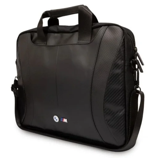 BMW Carbon&Perforált laptop táska 16"-os méretben - fekete - 2