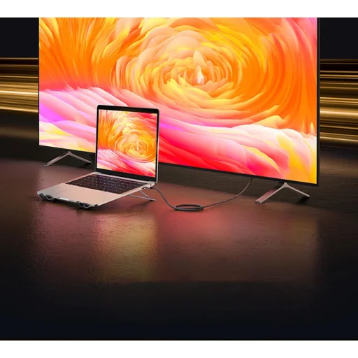 USB C - HDMI 2.1 8K 60Hz Kábel 1.5m Ugreen CM565 - Szürke - 3