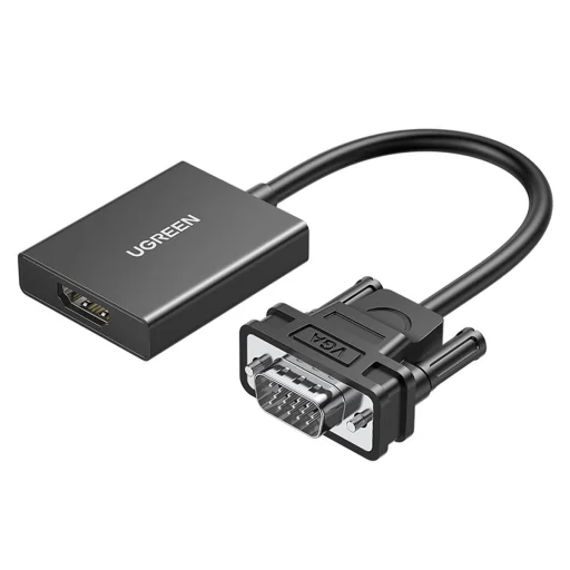 Ugreen átalakító kábel VGA (male) - HDMI (female) 0.15m fekete (CM513) - 1