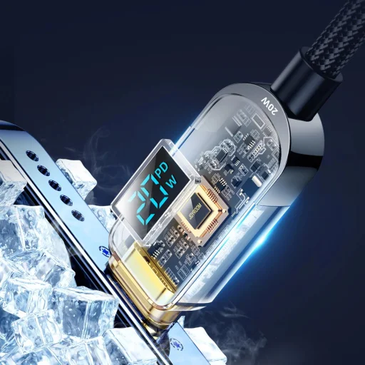 Joyroom USB C - Lightning kábel 20W-os teljesítménnyel és töltési teljesítmény kijelzővel 1,2 m fekete (S-CL020A4) - 5