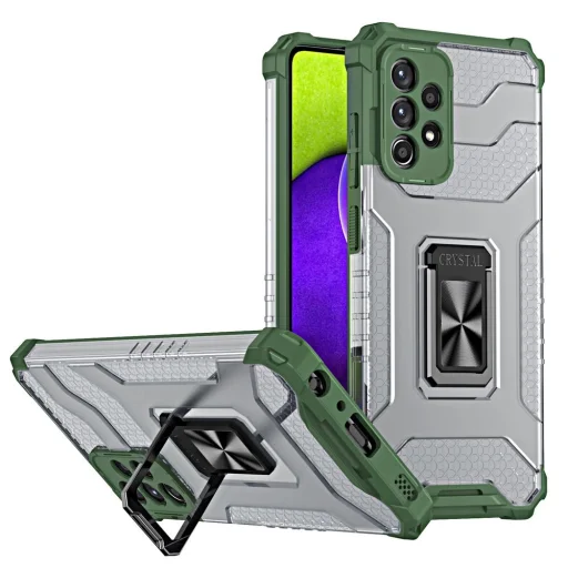 Crystal Ring Case kickstand strapabíró tok Samsung Galaxy A72 4G zöld - 1