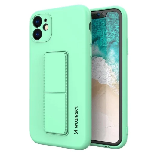 Wozinsky Kickstand Case Szilikon Állványos Tok Samsung Galaxy A22 4G - Menta - 1