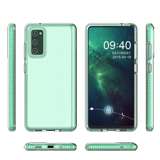 Spring Case átlátszó TPU gél védőtok színes kerettel Samsung Galaxy A72 4G fekete tok - 4