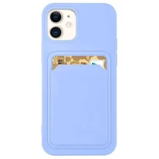 Card Case szilikon pénztárca, kártyatartó dokumentumokkal Samsung Galaxy A72 4G lila tok