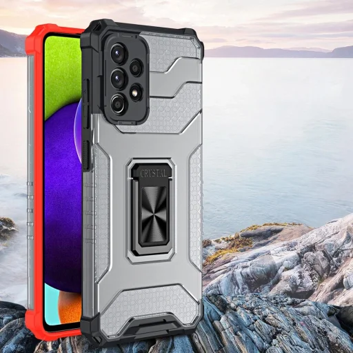 Crystal Ring Case kickstand strapabíró tok Samsung Galaxy A72 4G zöld - 2