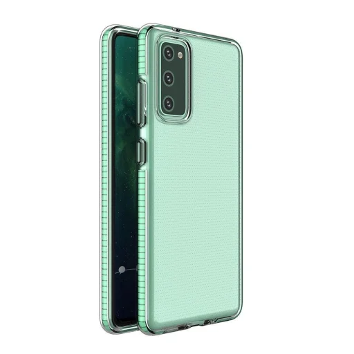 Spring Case átlátszó TPU gél védőtok színes kerettel Samsung Galaxy A72 4G menta tok - 1