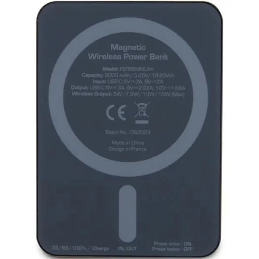 Powerbank Ferrari Metal Logo MagSafe 15W 5000mAh - fekete - 3