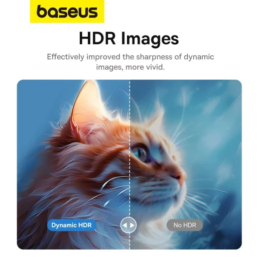 Baseus High Definition Series USB-C to DisplayPort 1.4 8K 60Hz egyirányú kábel 1.5m - Fekete - 14
