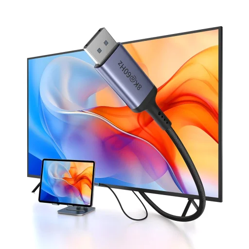 Baseus High Definition Series USB-C to DisplayPort 1.4 8K 60Hz egyirányú kábel 1.5m - Fekete - 9