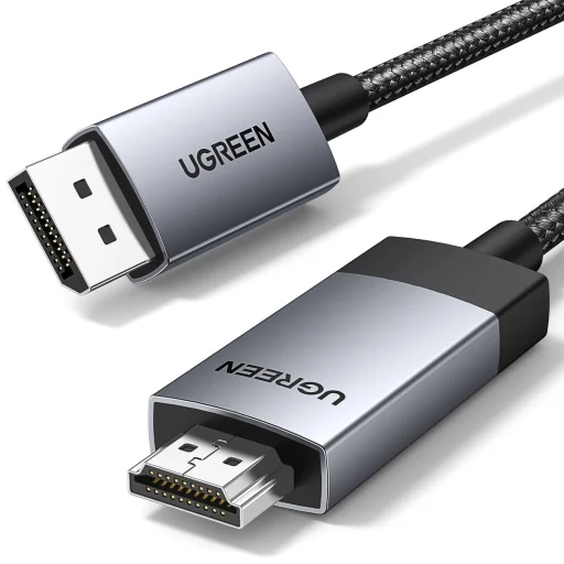 Ugreen DP119 15773 DisplayPort / HDMI 4K 60Hz kábel 1m - szürke - 1