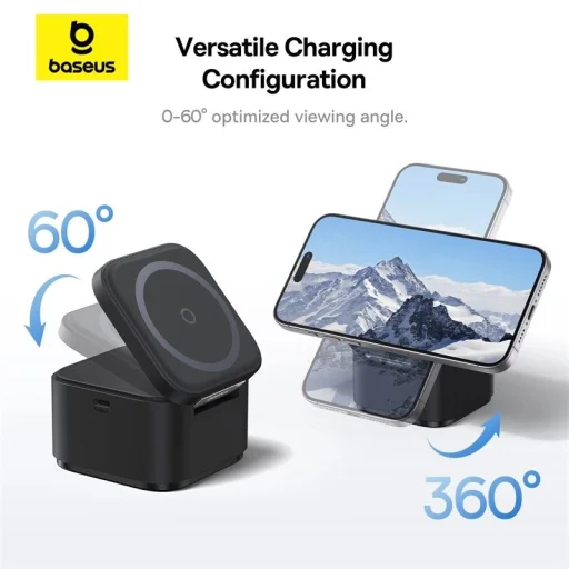 Baseus BS-W531 MagSafe / Qi USB-C 20W vezeték nélküli töltő - fekete - 17
