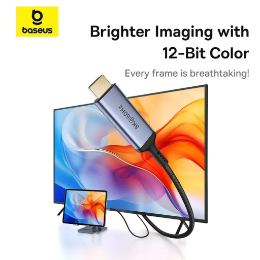 Baseus BS-OH064 8K 60Hz USB-C - HDMI kábel 1,5m - fekete - 15