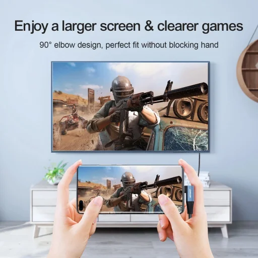 USB-C - HDMI kábel Joyroom SY-20C1 szögletes 4K 60Hz 2m – szürke - 2