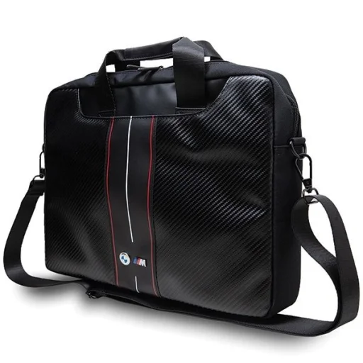 BMW Carbon & Red Stripes laptop táska 16" - fekete - 2