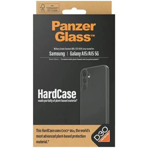 PanzerGlass HardCase D3O® Bio és katonai minősítésű tok Samsung Galaxy A15 / A15 5G - Átlátszó és fekete tok - 4