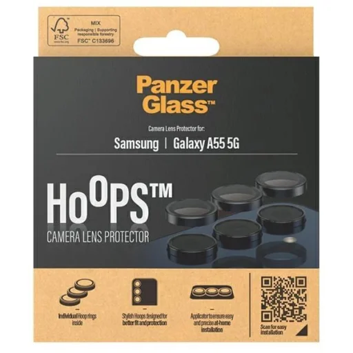 PanzerGlass Hoops kameravédő Samsung Galaxy A55 5G - fekete kerettel üvegfólia - 4