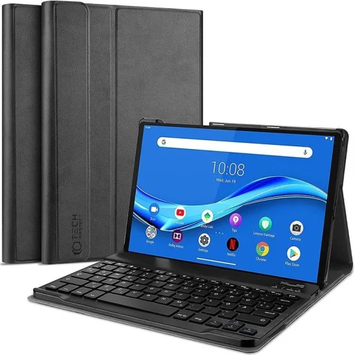 Tech-Protect SmartCase + Keyboard fliptok billentyűzettel Lenovo Tab M10 (3rd generáció) 10.1" TB-328 - fekete - 1