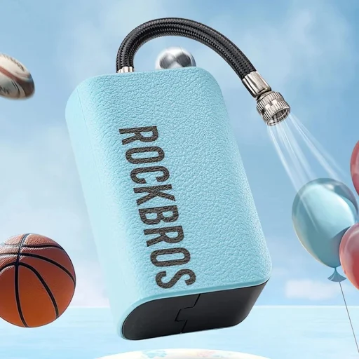 Rockbros 42520006001 Elektromos Pumpa Kompresszor Digitális Kijelzővel Labdákhoz / Léggömbökhöz - Kék - 10