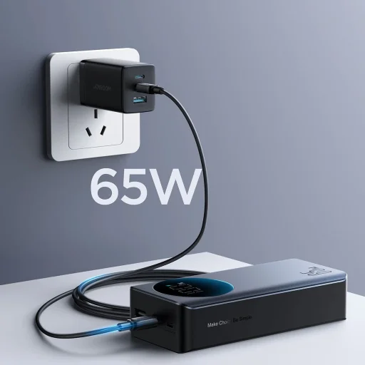 Joyroom 30000mAh 65W power bank digitális kijelzővel (JR-PBF05) - fekete - 8