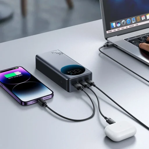 Joyroom 30000mAh 65W power bank digitális kijelzővel (JR-PBF05) - fekete - 10