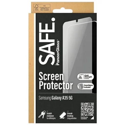 SAFE by PanzerGlass Ultra-Wide Fit edzett üveg pozicionálóval a Samsung Galaxy A35 5G számára üvegfólia - 4