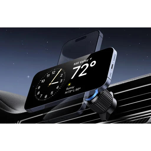 Mágneses autós tartó induktív töltővel Ugreen W525, szellőzőrácsra, 15W (fekete) - 3