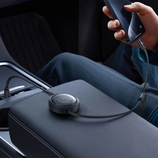 Baseus Free2Draw CB000084 visszahúzható USB-C - Lightning / USB-C / micro USB kábel 100W 1,1m - fekete - 10