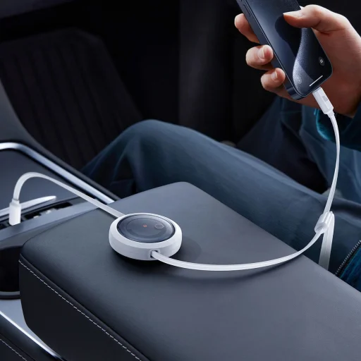 Baseus Free2Draw CB000084 visszahúzható USB-C - Lightning / USB-C / micro USB kábel 100W 1.1m - fehér - 10