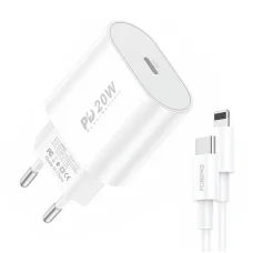 Foneng 1x USB PD 3.0 EU39 hálózati gyors töltő + USB C-Lightning kábellel