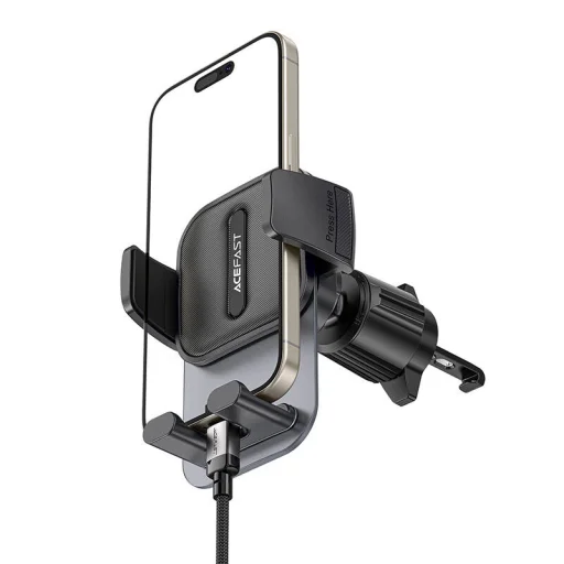 Autós szellőzőrácsra erősíthető telefontartó, Acefast, D25, (fekete) - 4