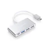 Lention 4in1 Hub USB-C to USB 3.0 + 2x USB 2.0 + USB-C (ezüst) thumbnail