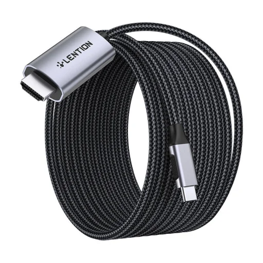 Lention CU707 USB-C-HDMI 2.0 kábel, 4K60Hz, 1Gbps, 3m (szürke) - 2