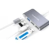 Lention 4in1 Hub USB-C to USB 3.0 + 2x USB 2.0 + USB-C (szürke) thumbnail