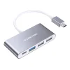 Lention 4in1 Hub USB-C to USB 3.0 + 2x USB 2.0 + USB-C (szürke) thumbnail