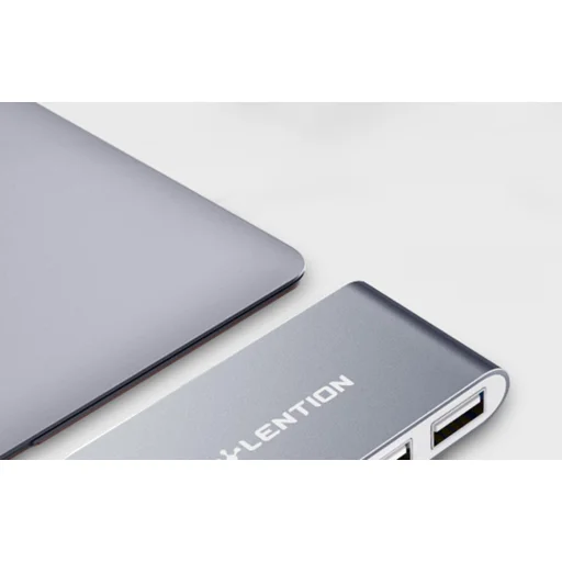 Lention 4in1 Hub USB-C to USB 3.0 + 2x USB 2.0 + USB-C (szürke) - 5
